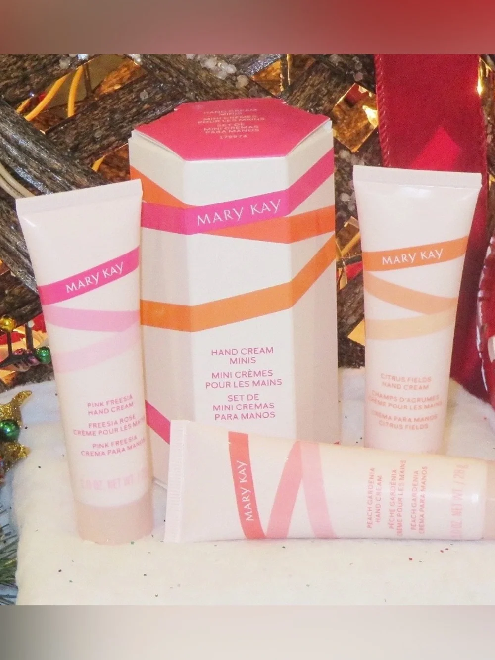 Mary Kay Hand Cream Minis Peach Gardenia Pink Freesia Citrus Fields New in Box